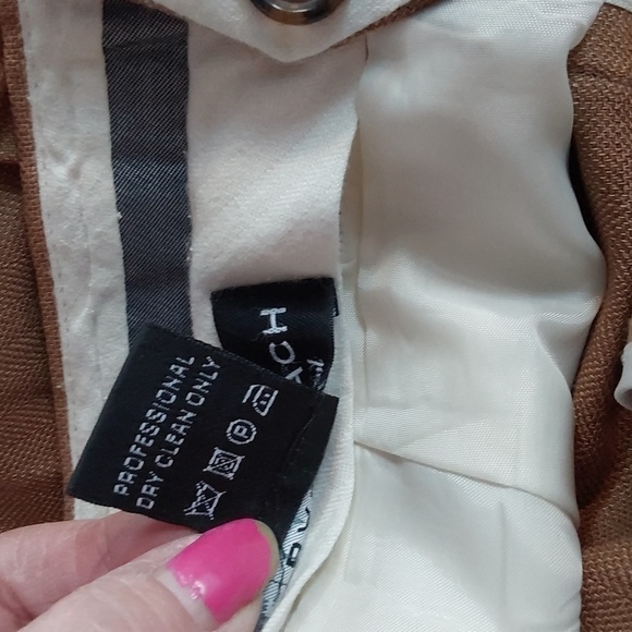 Bachrach Mens Tan Pleated /Cuffed Hem Dress  Office Trousers Silk Wool Sz.35X30 - Picture 12 of 13